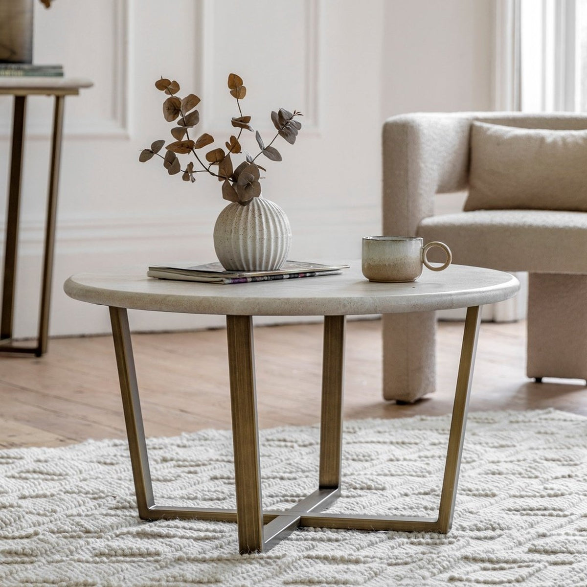 Product photograph of Gallery Interiors Dover Round Coffee Table from Olivia's.