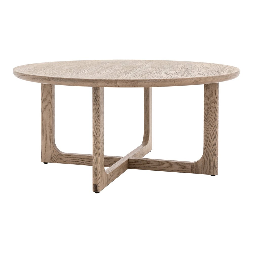 Product photograph of Gallery Interiors Croft Round Coffee Table In Smoke from Olivia's.