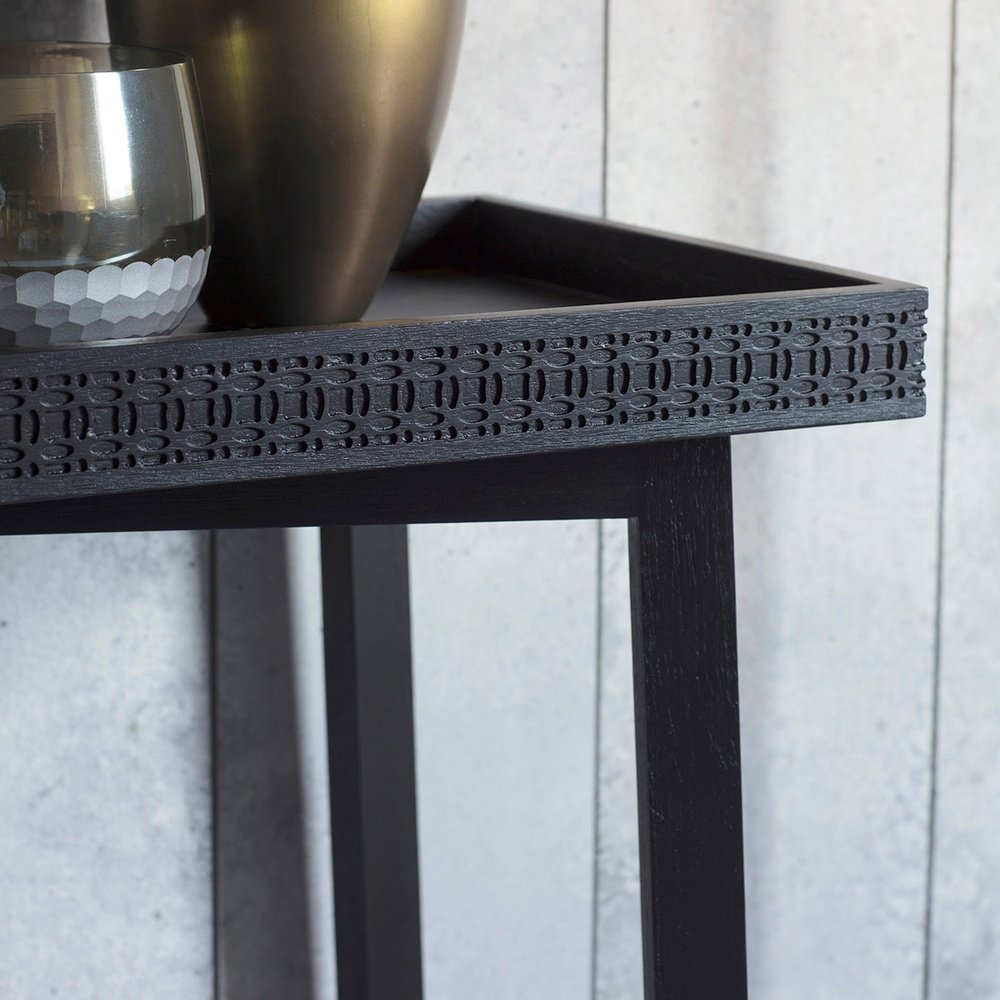 Product photograph of Gallery Interiors Boho Boutique Console Table In Black from Olivia's.