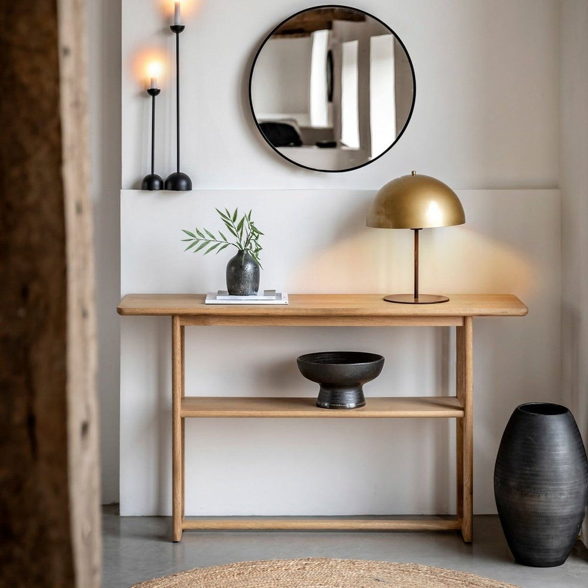 Product photograph of Gallery Interiors Croft Console Table In Natural from Olivia's.