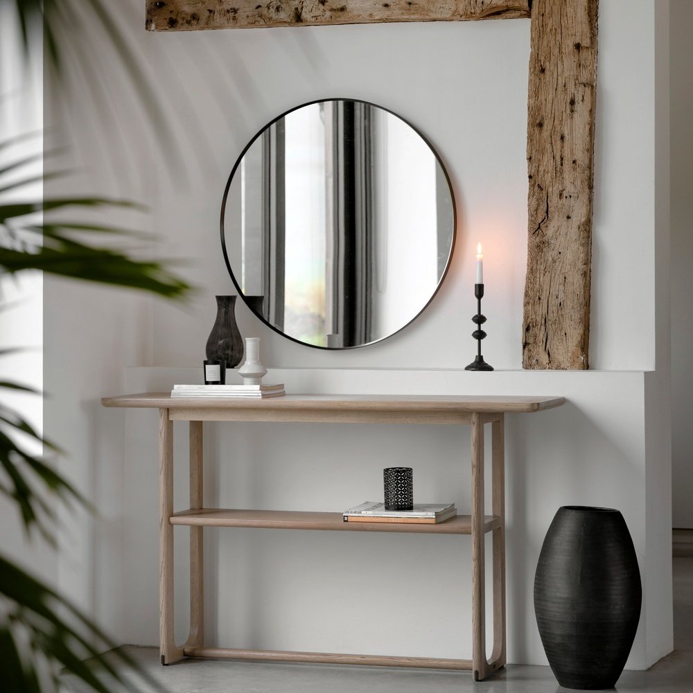 Product photograph of Gallery Interiors Croft Console Table In Smoke from Olivia's.
