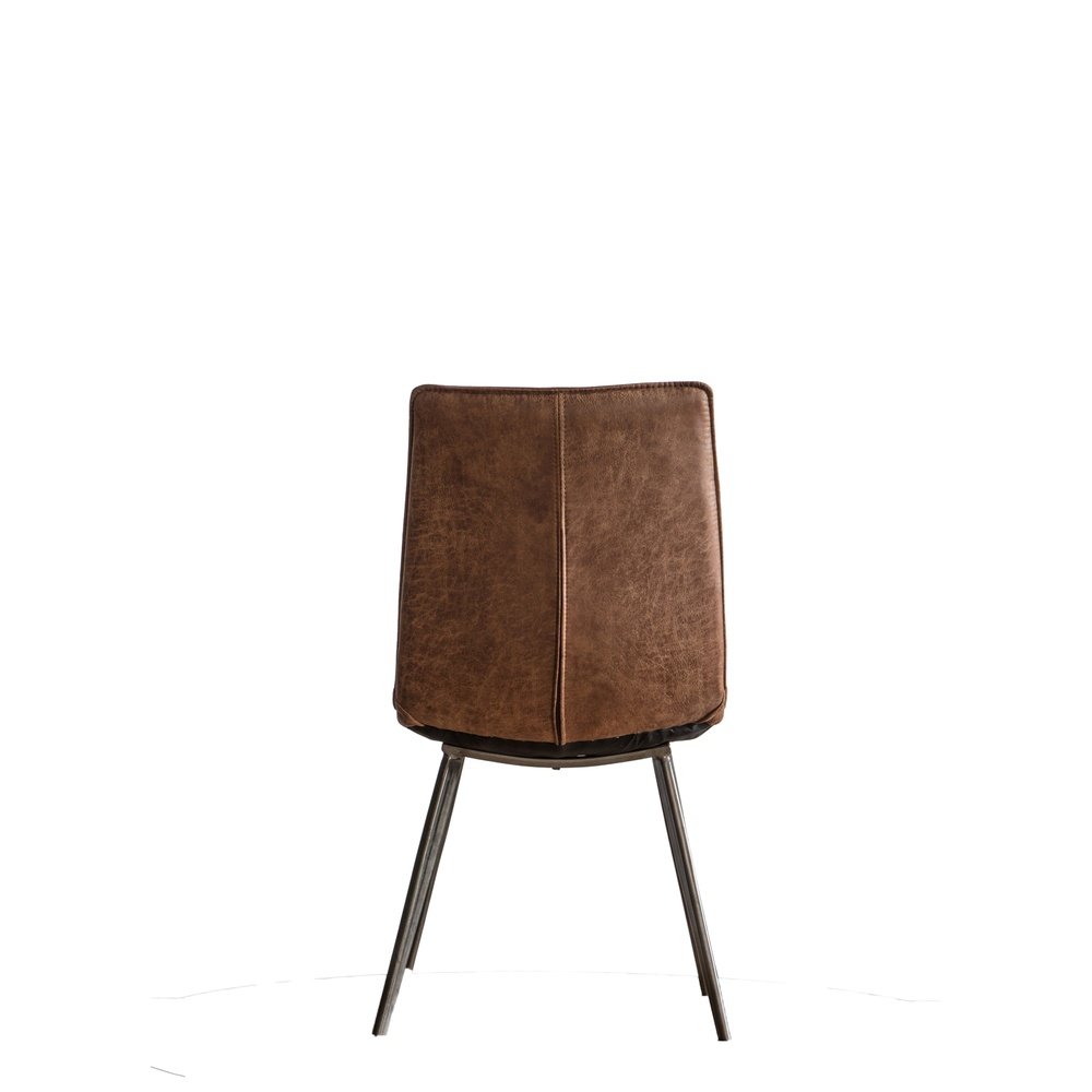 Product photograph of Gallery Interiors Set Of 2 Hinks Leather Brown Dining Chairs from Olivia's.