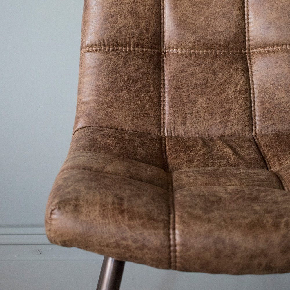 Product photograph of Darwin Set Of 2 Dining Chairs - Brown Faux Leather from Olivia's.