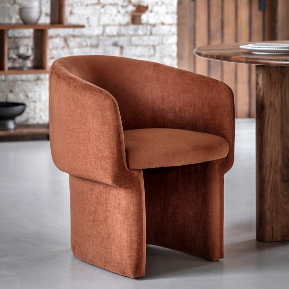 Product photograph of Gallery Interiors Haven Armchair In Rust from Olivia's.
