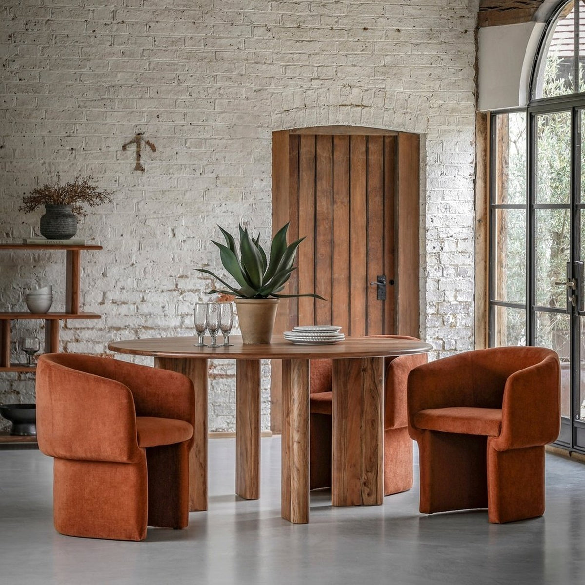 Product photograph of Gallery Interiors Haven Armchair In Rust from Olivia's.