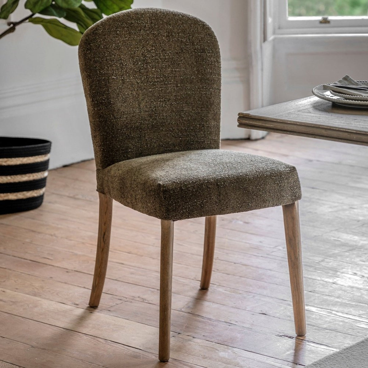 Product photograph of Gallery Interiors Cobal Set Of 2 Dining Chairs In Moss Green from Olivia's.