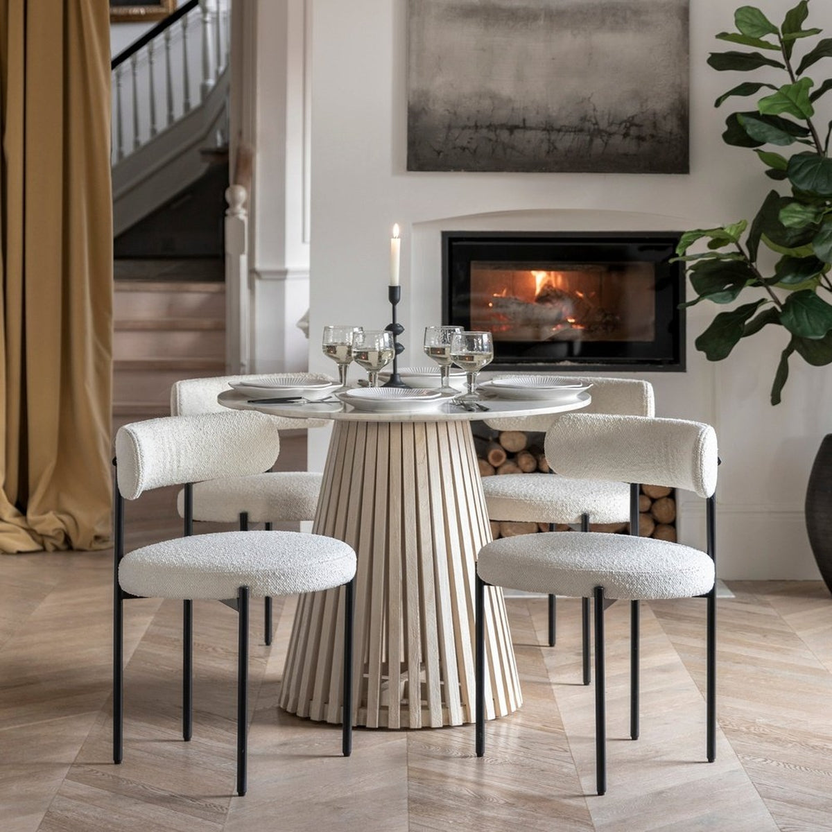 Product photograph of Gallery Interiors Sorrento Round Dining Table from Olivia's.