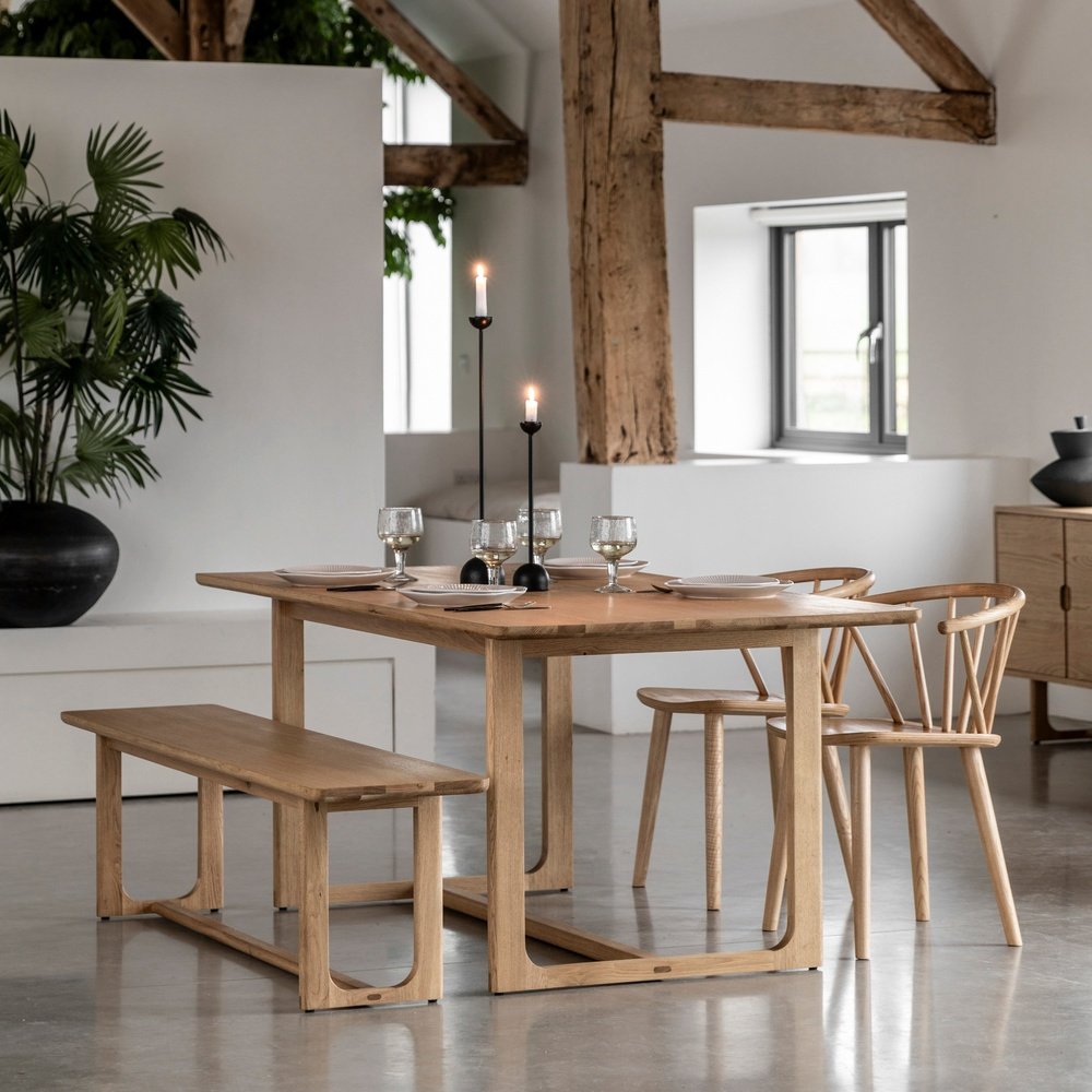 Product photograph of Gallery Interiors Croft Dining Table In Natural from Olivia's.