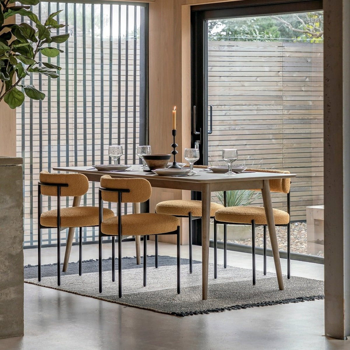 Product photograph of Gallery Interiors Panelled Dining Table from Olivia's.