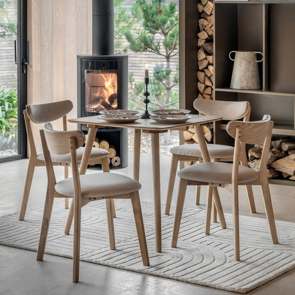 Product photograph of Gallery Interiors Alston Square Dining Table In Natural from Olivia's.