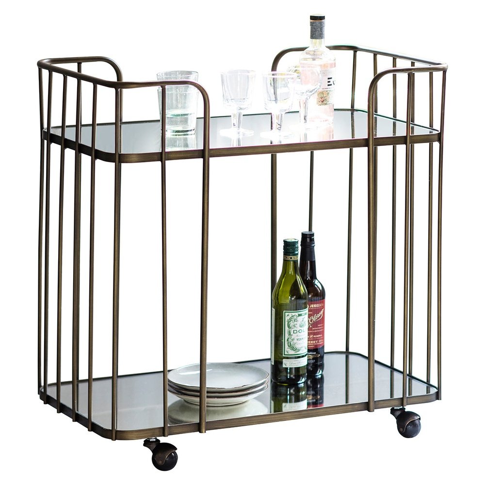 Product photograph of Gallery Interiors Verna Drinks Trolley In Bronze from Olivia's