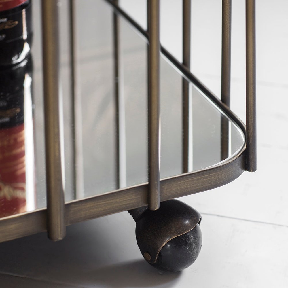 Product photograph of Gallery Interiors Verna Drinks Trolley In Bronze from Olivia's.