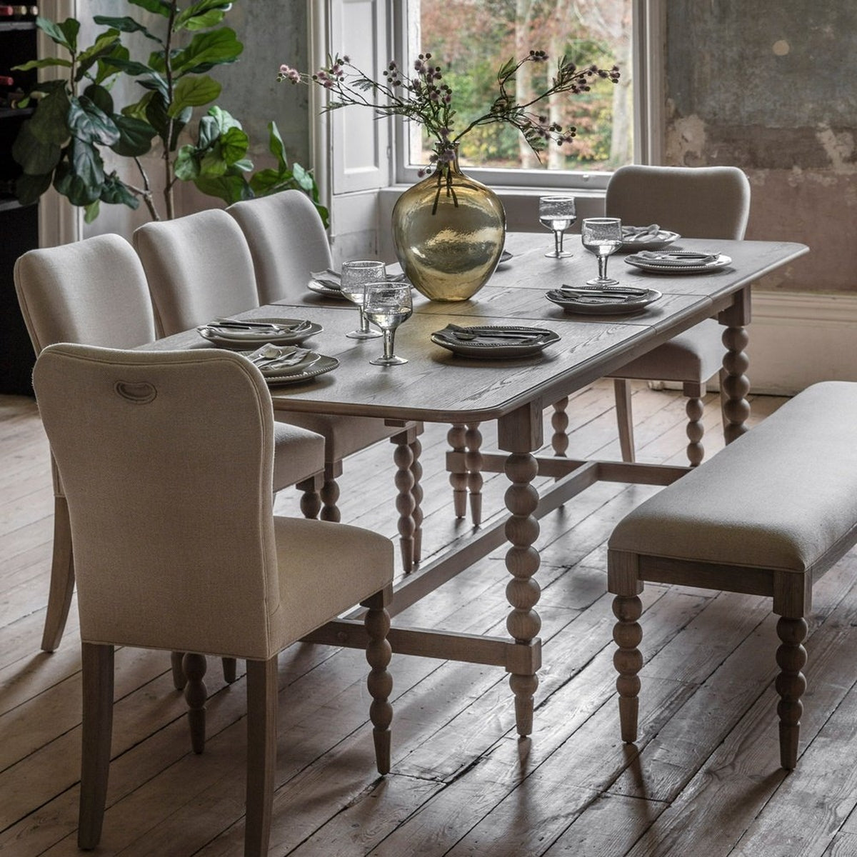 Product photograph of Gallery Interiors Abingdon Extendable Dining Table from Olivia's.