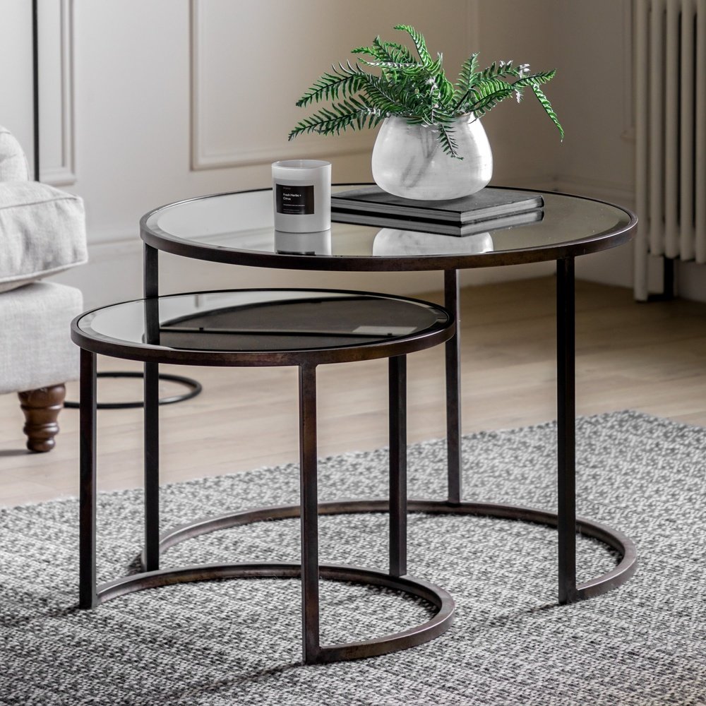Product photograph of Gallery Interiors Hudson Living Argyle Nest Of 2 Coffee Tables from Olivia's.