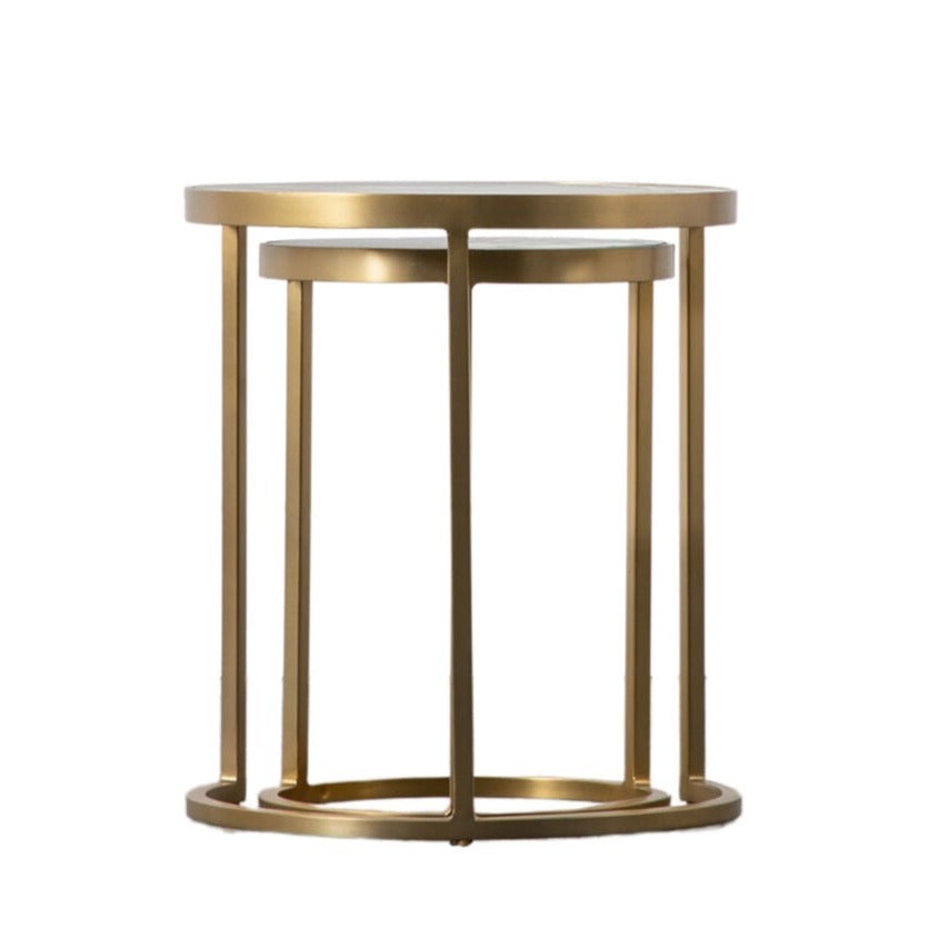 Product photograph of Gallery Interiors Egemen Nest Of Two Tables In Gold from Olivia's