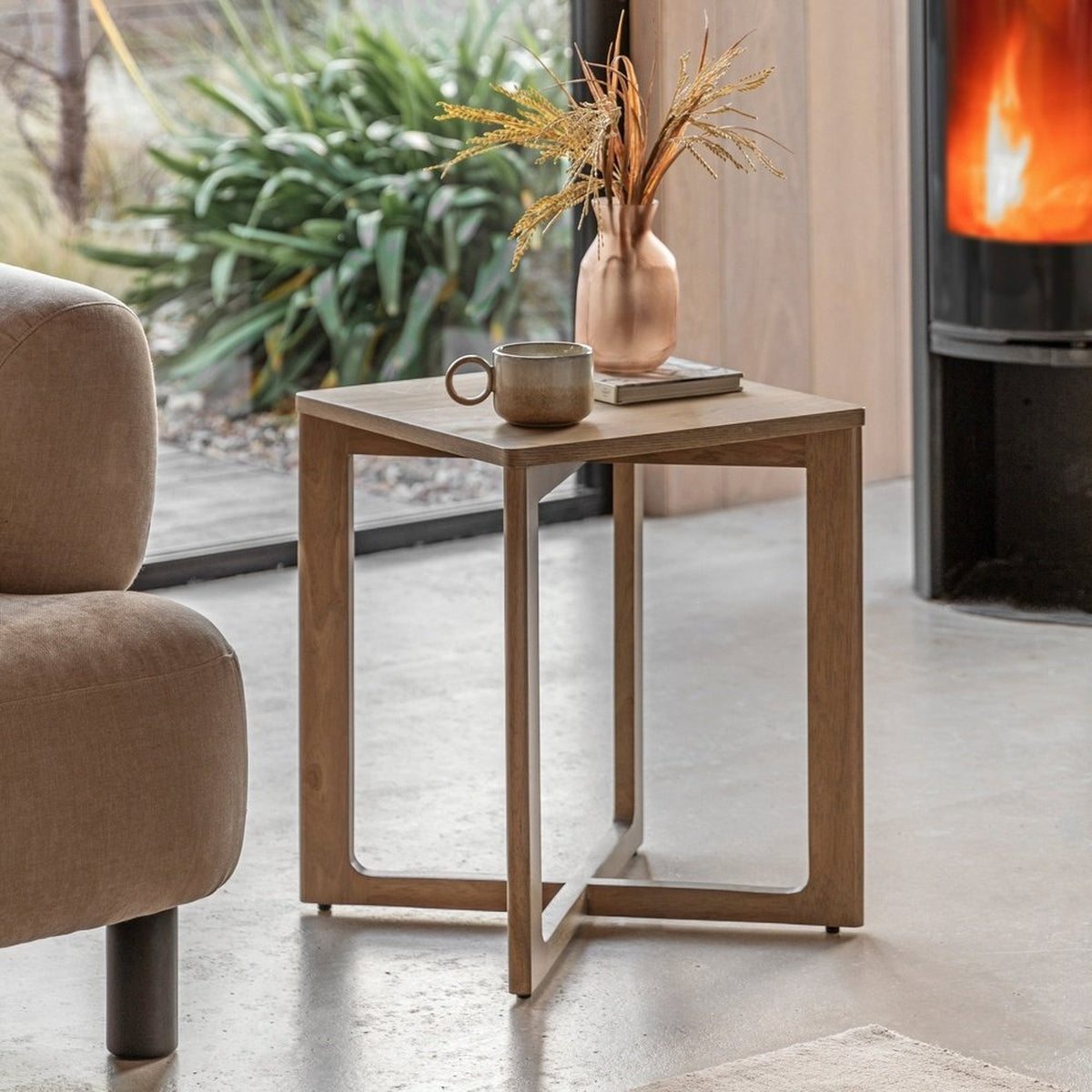 Product photograph of Gallery Interiors Panelled Side Table from Olivia's.