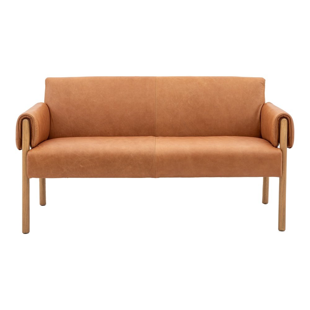 Product photograph of Gallery Interiors Melrose 2 Seater Sofa In Brown Leather from Olivia's