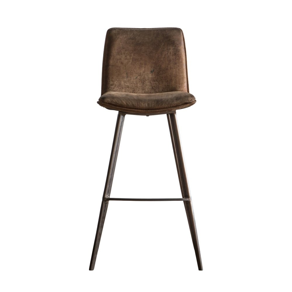 Product photograph of Gallery Interiors Set Of 2 Palmer Brown Leather Bar Stools from Olivia's