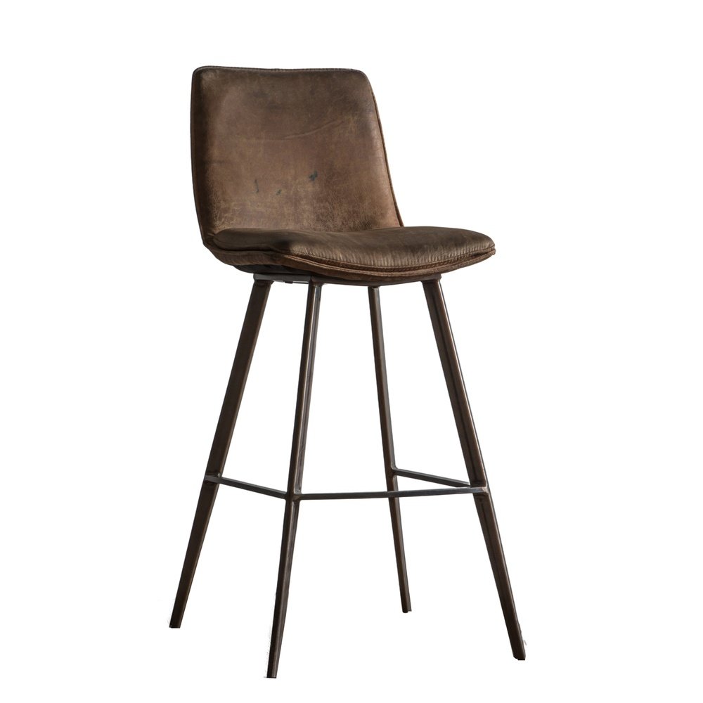 Product photograph of Gallery Interiors Set Of 2 Palmer Brown Leather Bar Stools from Olivia's.