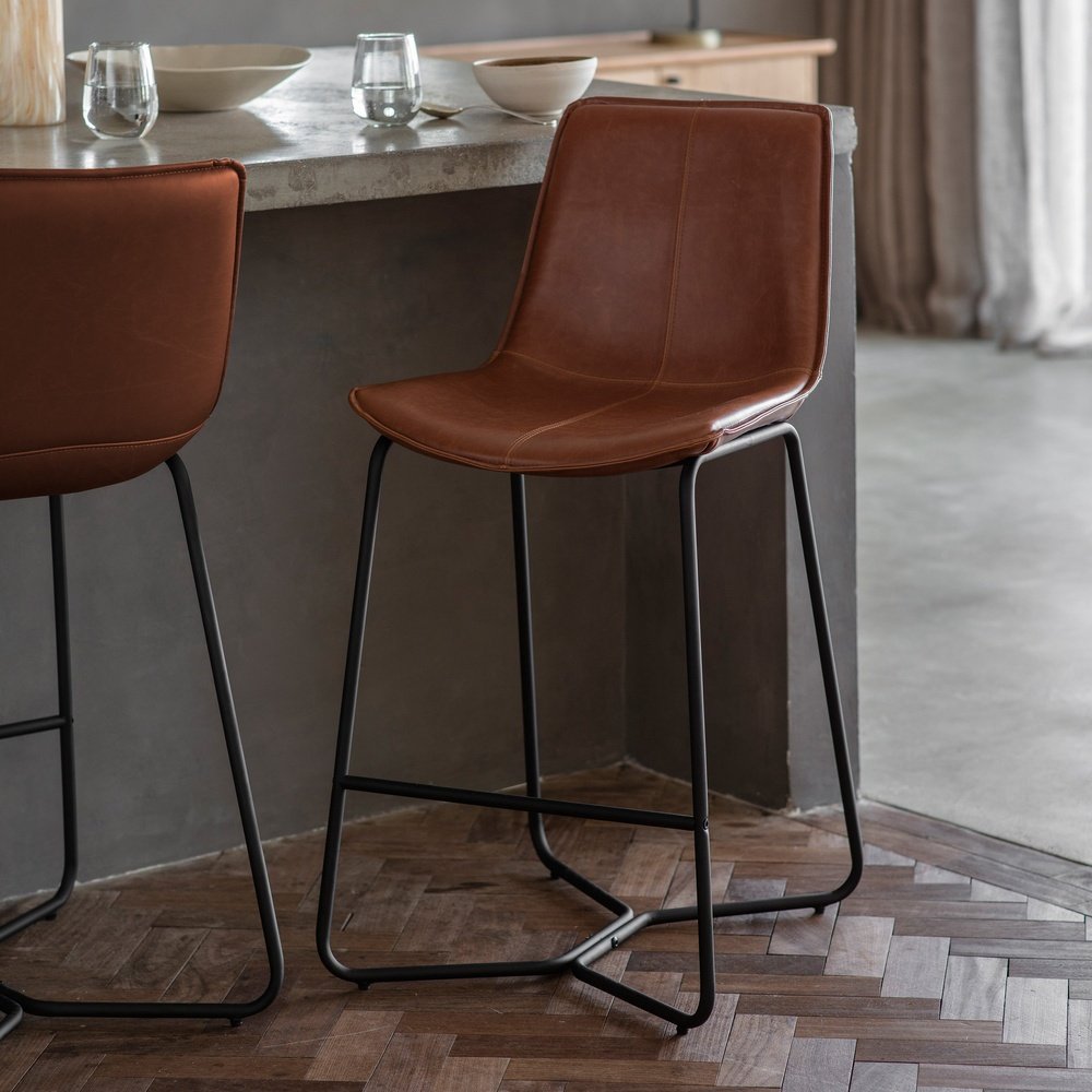 Product photograph of Gallery Interiors Set Of 2 Hawking Stool Brown from Olivia's.