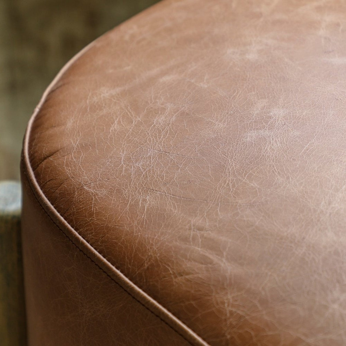 Product photograph of Gallery Interiors Selhurst Footstool In Vintage Brown Leather from Olivia's.