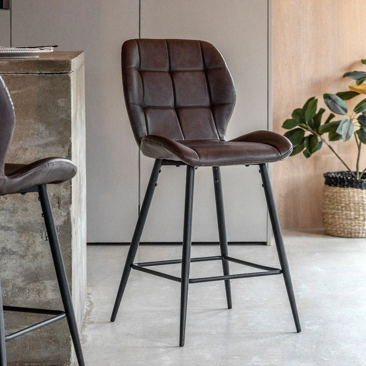 Product photograph of Gallery Interiors Winton Set Of 2 Stools In Brown from Olivia's.