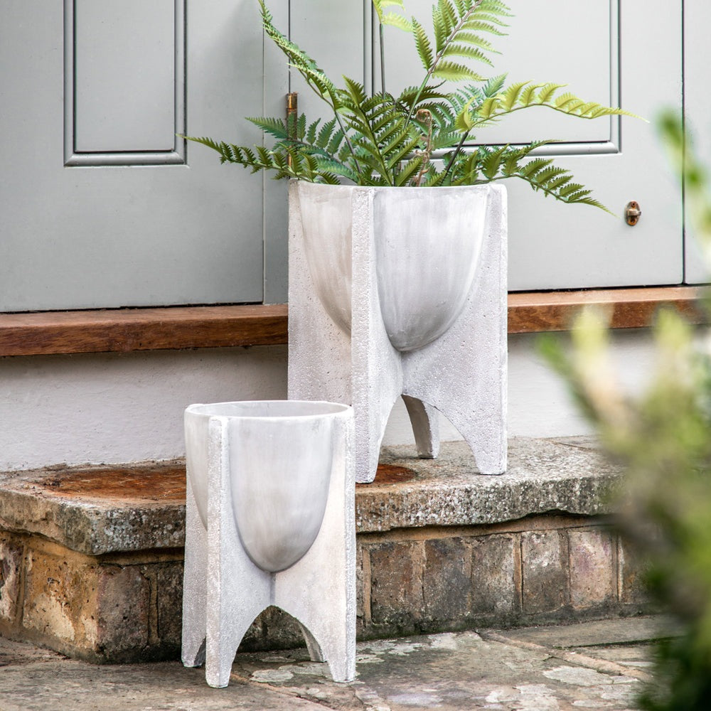 Product photograph of Gallery Interiors Mito Planter In Stone Outlet Large from Olivia's.