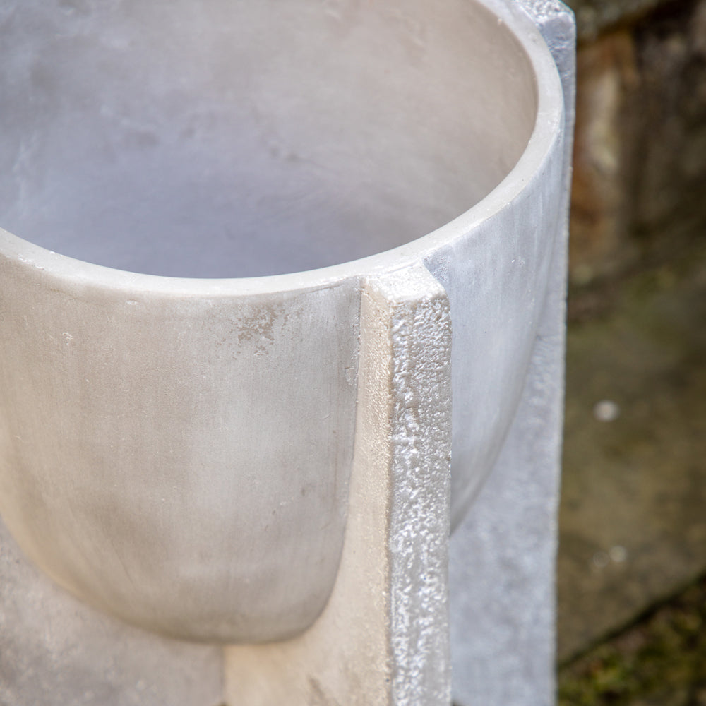 Product photograph of Gallery Interiors Mito Planter In Stone Outlet Large from Olivia's.