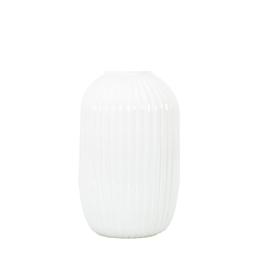 Gallery Interiors Freda Vase In White Outlet Large