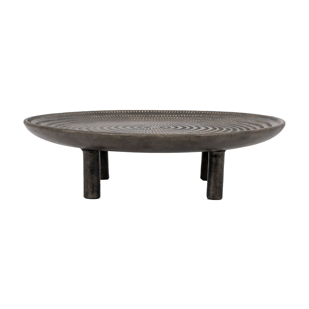 Gallery Interiors Arca Footed Tray in Old Black | Outlet