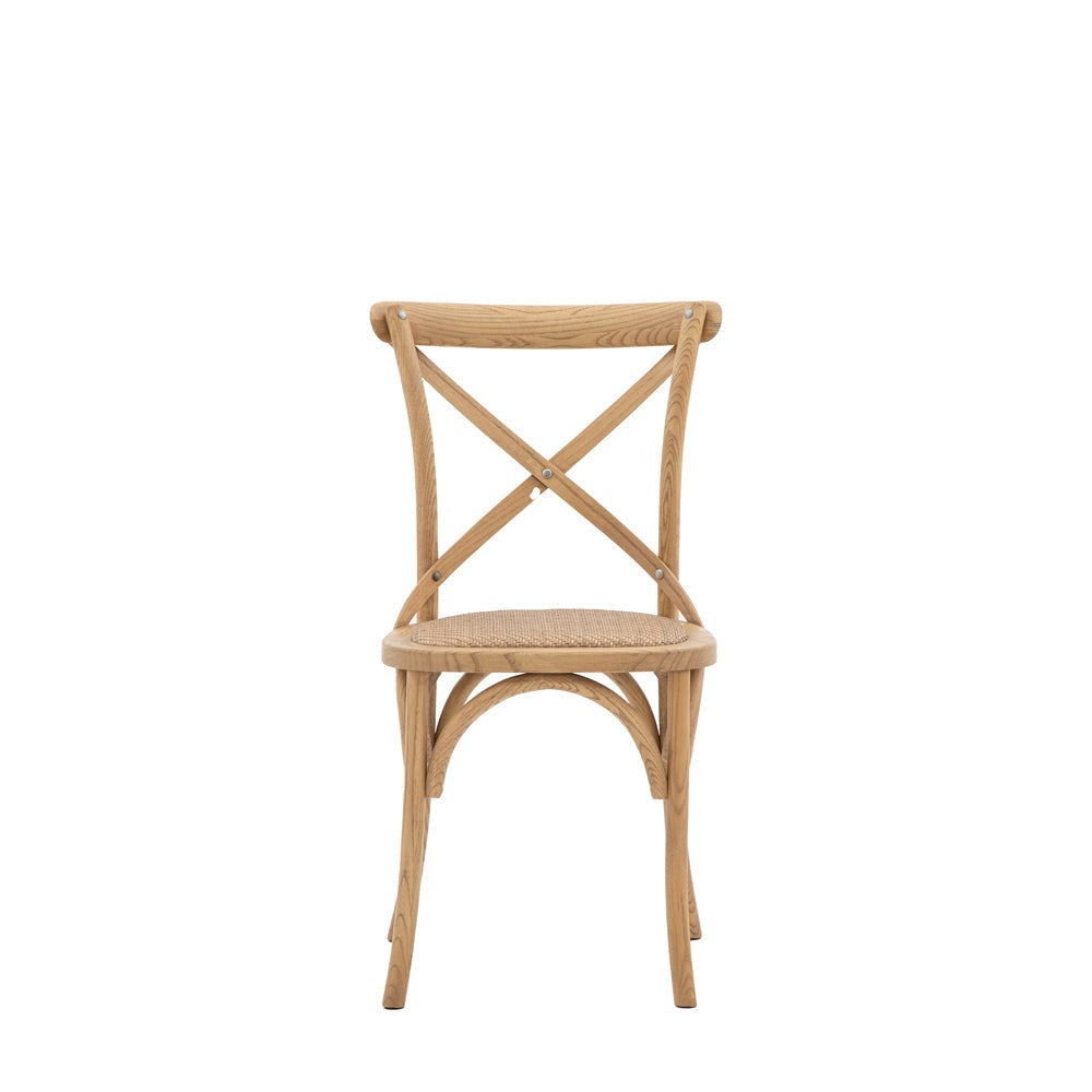 Gallery Interiors Set Of 2 Caf Dining Chairs Rattan Natural Oak Outlet
