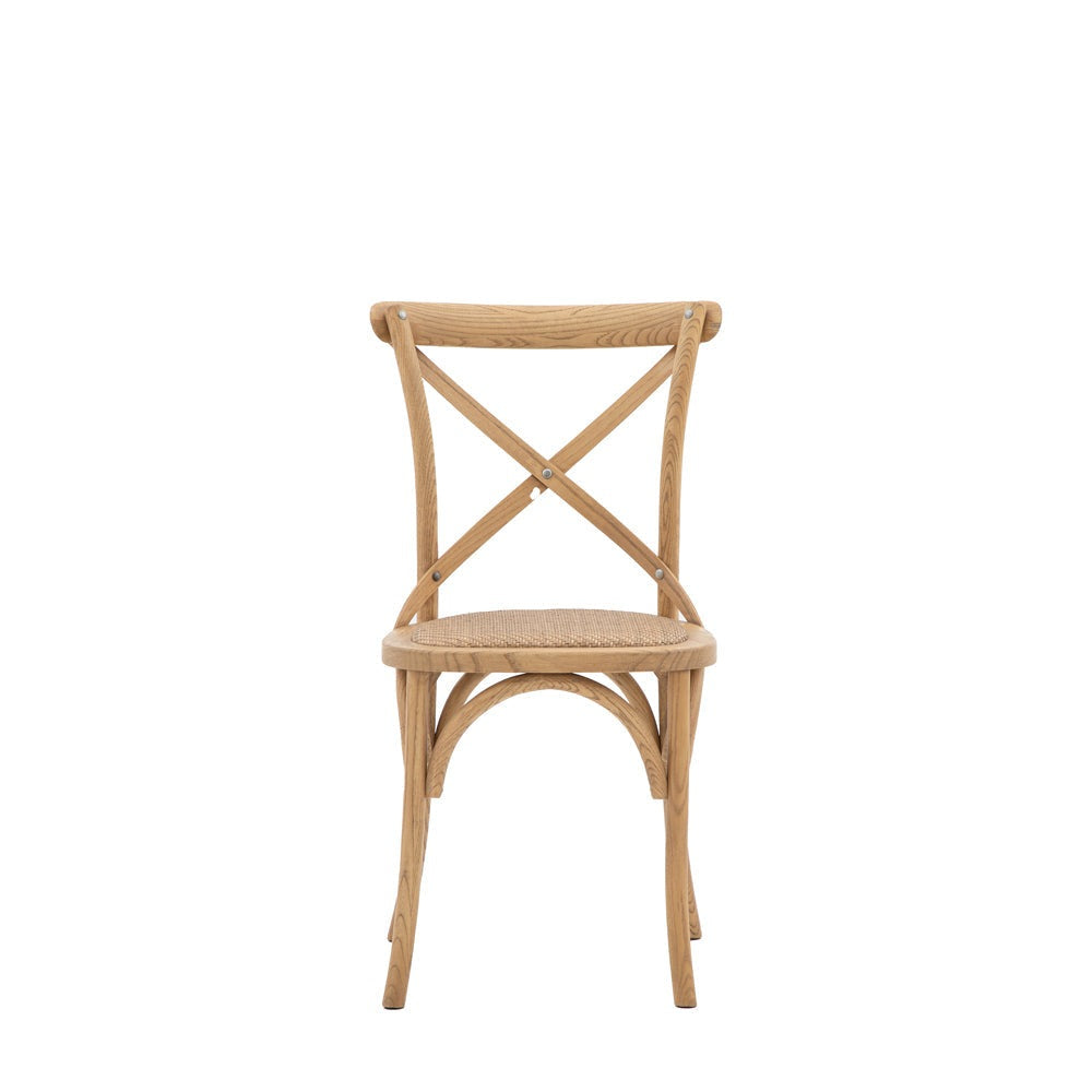 Product photograph of Gallery Interiors Set Of 2 Caf Dining Chairs - Rattan Natural Oak Outlet from Olivia's