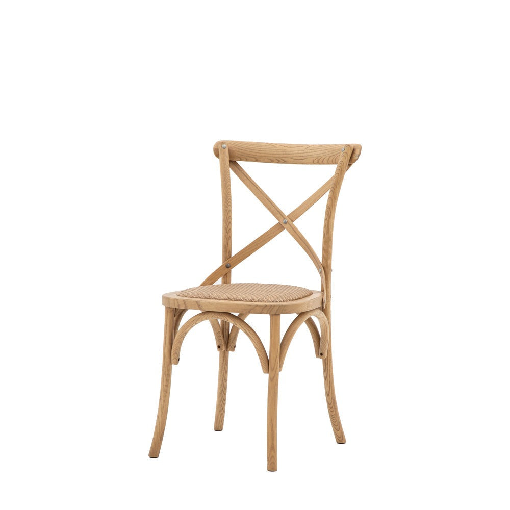 Product photograph of Gallery Interiors Set Of 2 Caf Dining Chairs - Rattan Natural Oak Outlet from Olivia's.