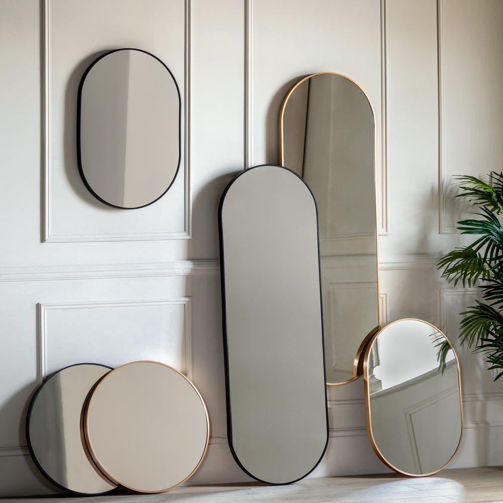 Product photograph of Gallery Interiors Yarlett Round Wall Mirror In Gold Outlet from Olivia's.