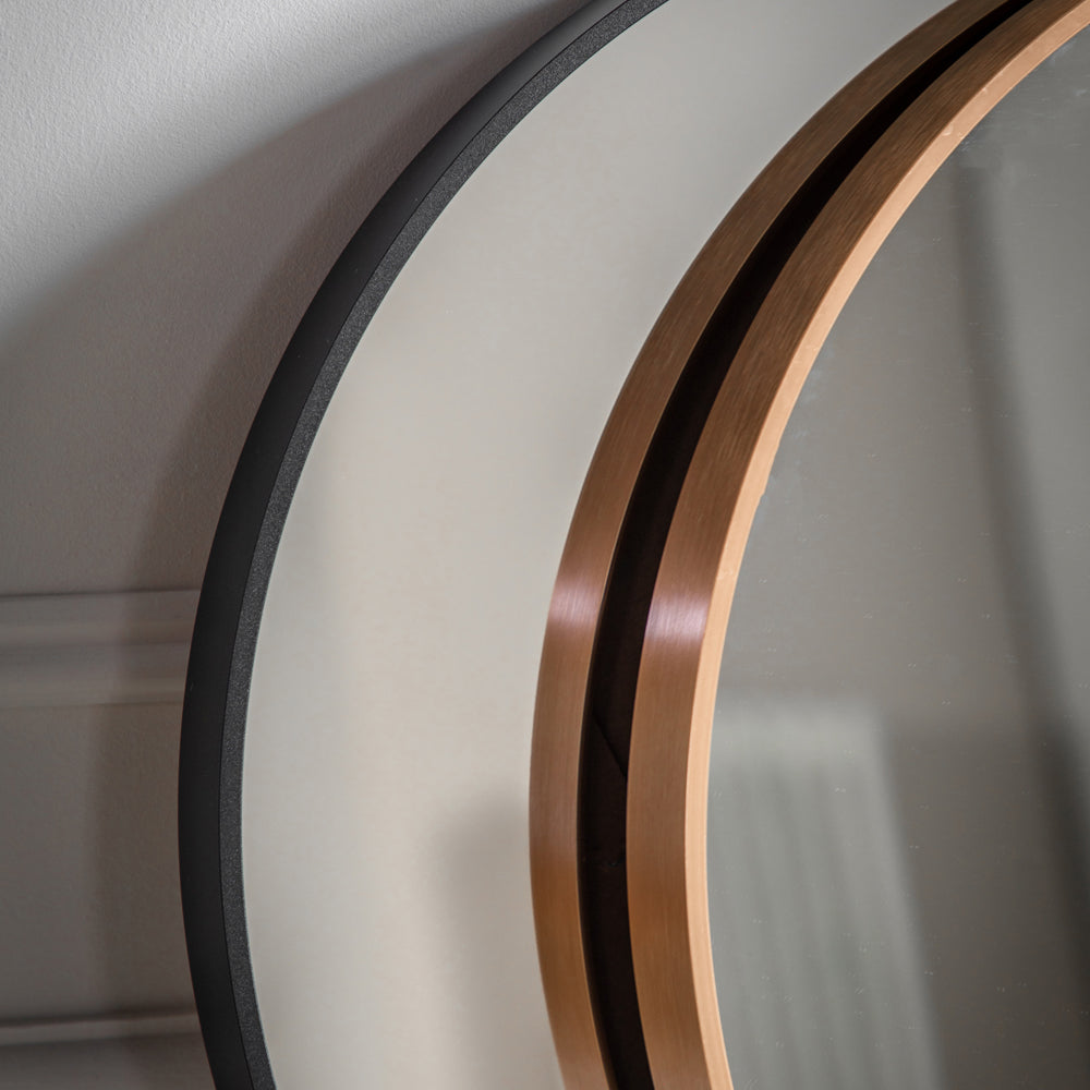 Product photograph of Gallery Interiors Yarlett Round Wall Mirror In Gold Outlet from Olivia's.