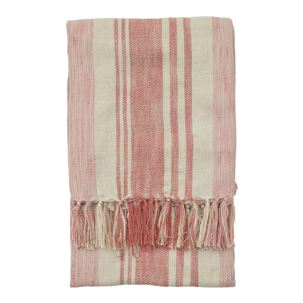 Product photograph of Gallery Interiors Lalla Stripe Throw Coral Outlet from Olivia's