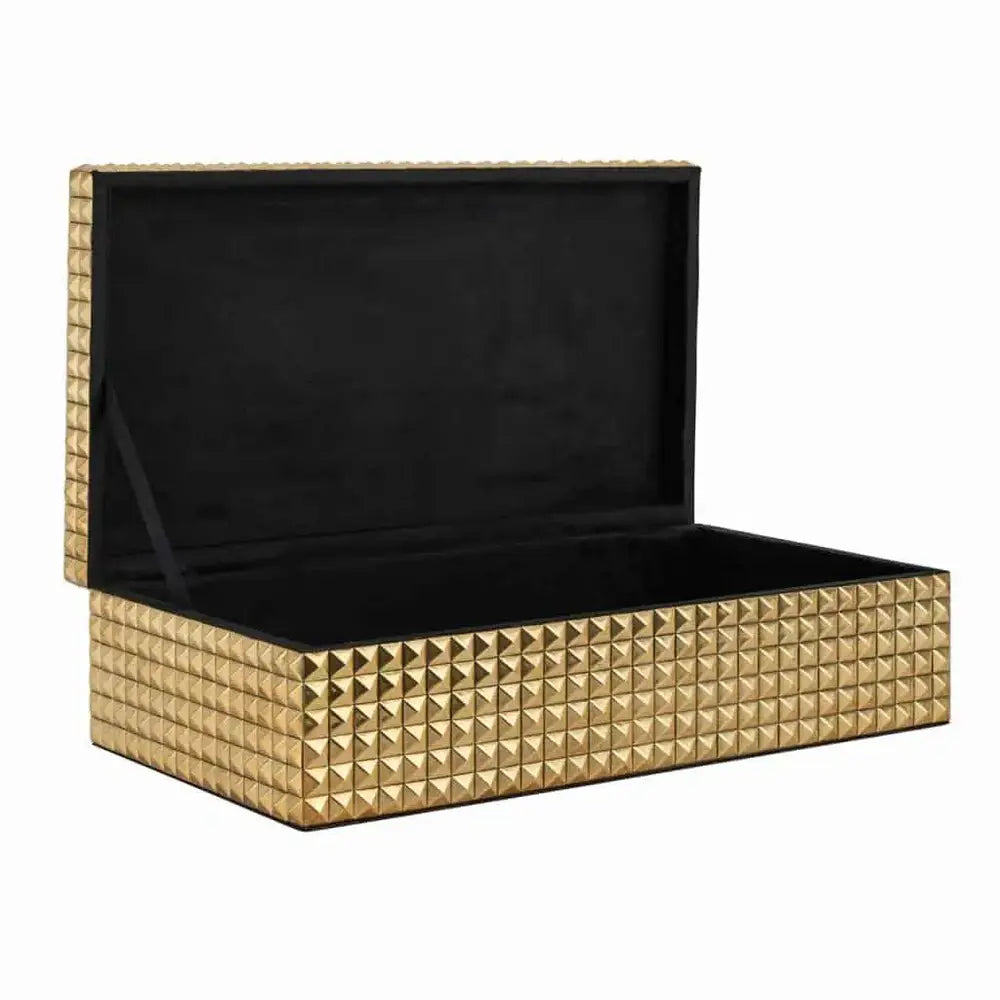 Product photograph of Richmond Interiors Blaze Jewellery Box In Gold from Olivia's.