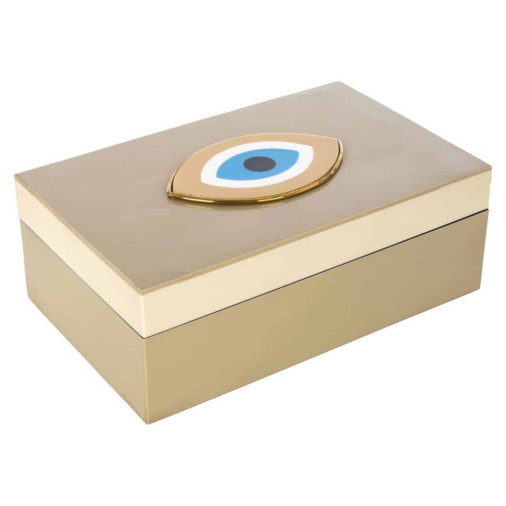Product photograph of Richmond Interiors Gaby Storage Box In Gold from Olivia's