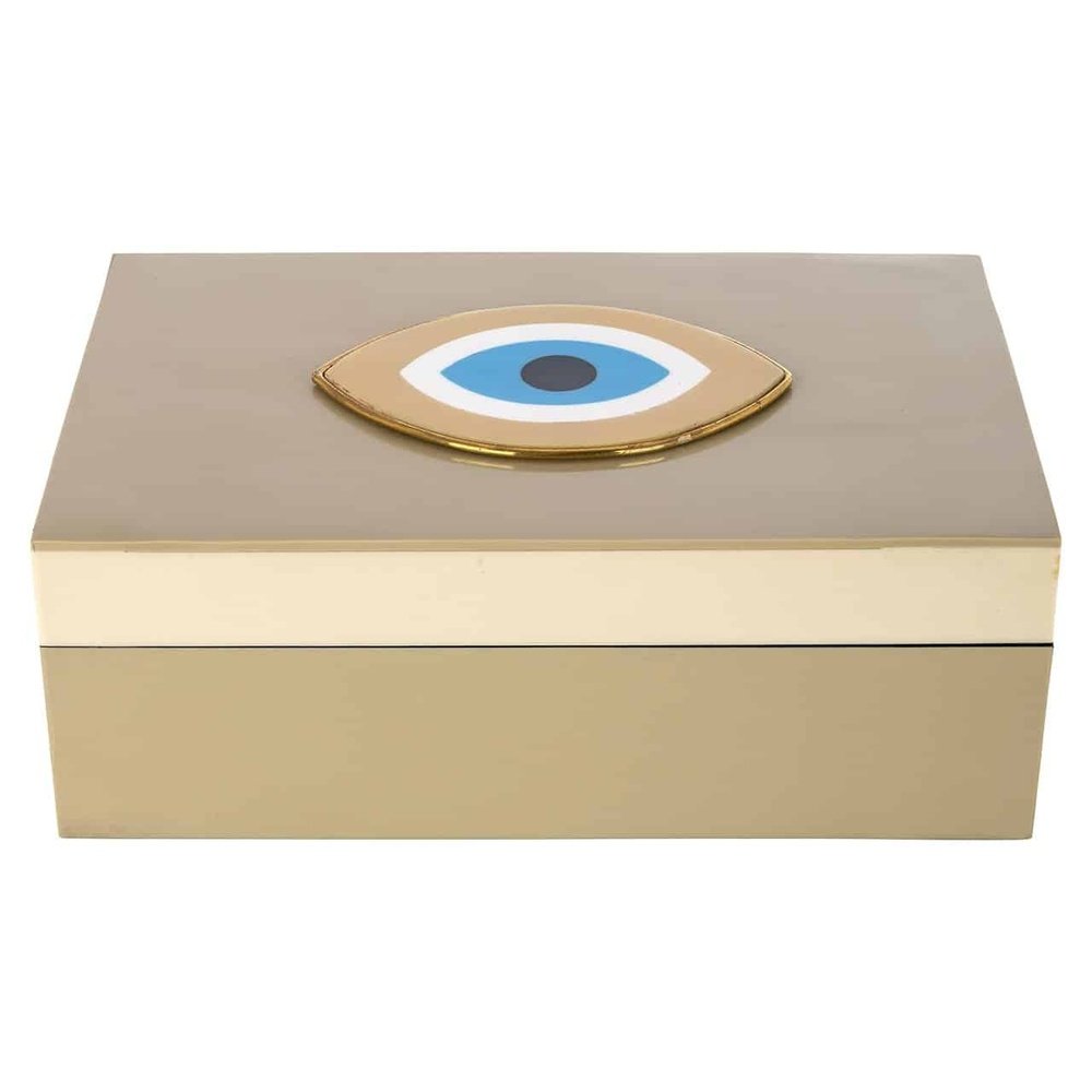 Product photograph of Richmond Interiors Gaby Storage Box In Gold from Olivia's.