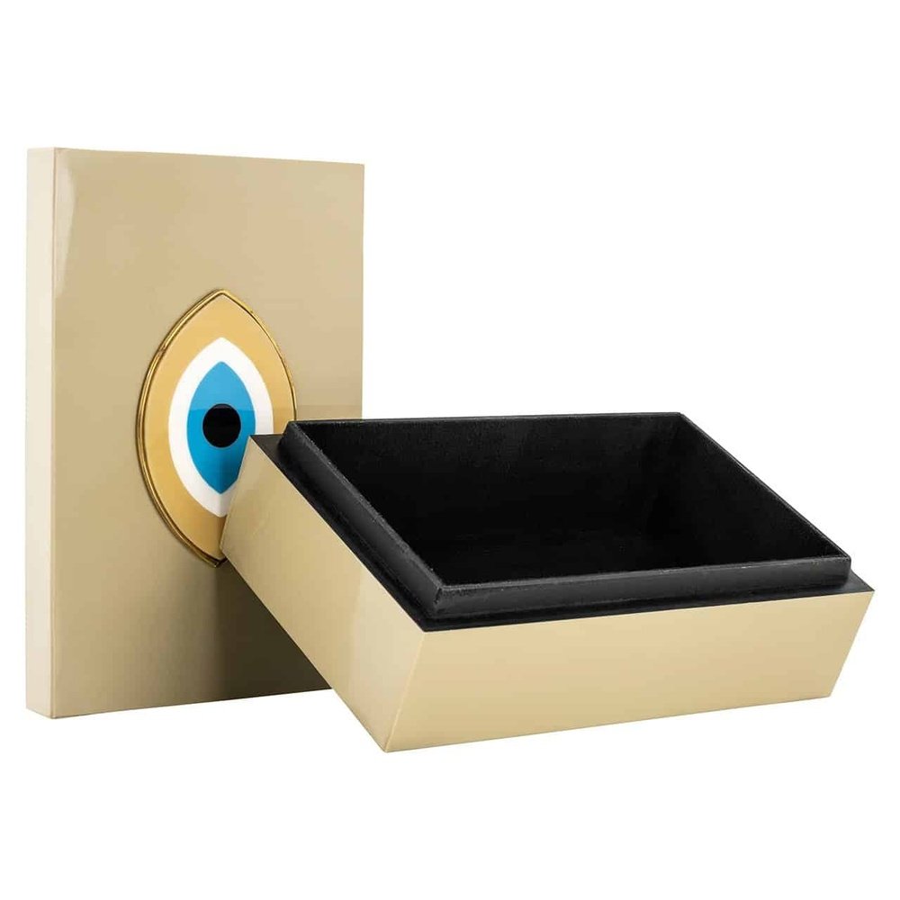 Product photograph of Richmond Interiors Gaby Storage Box In Gold from Olivia's.