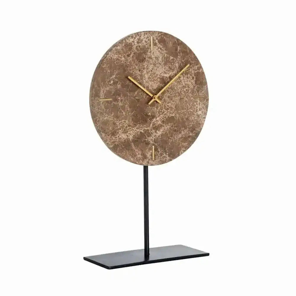 Product photograph of Richmond Interiors Brett Clock In Standard Brown from Olivia's