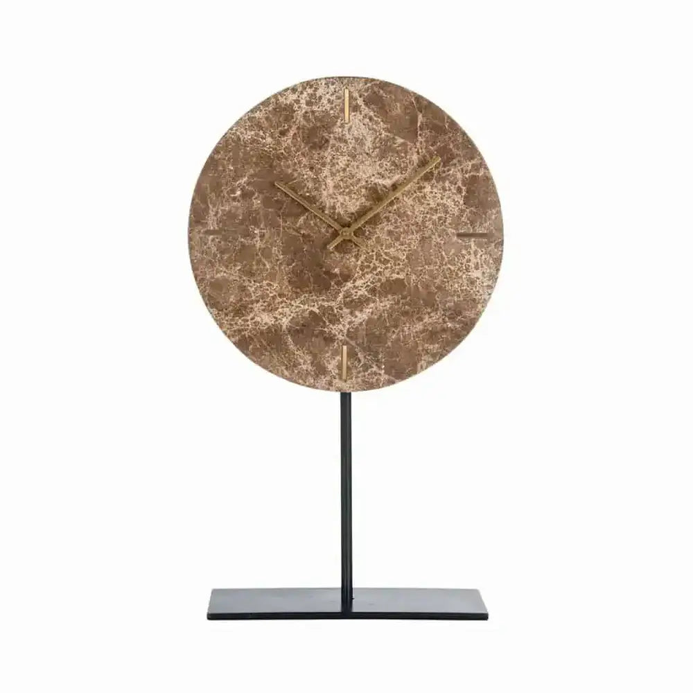 Product photograph of Richmond Interiors Brett Clock In Standard Brown from Olivia's.