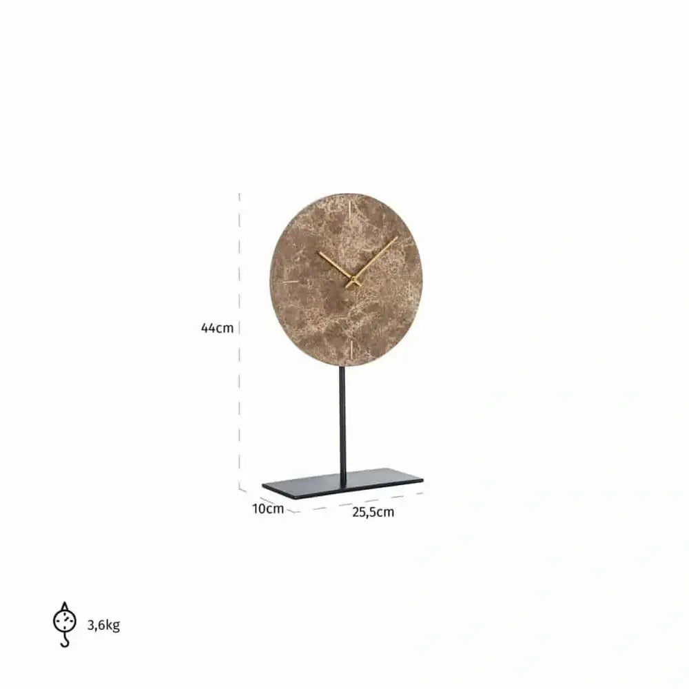 Product photograph of Richmond Interiors Brett Clock In Standard Brown from Olivia's.