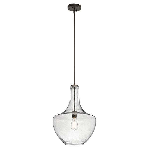 Product photograph of Elstead Everly 1 Light Pendant Olde Bronze Outlet Medium from Olivia's