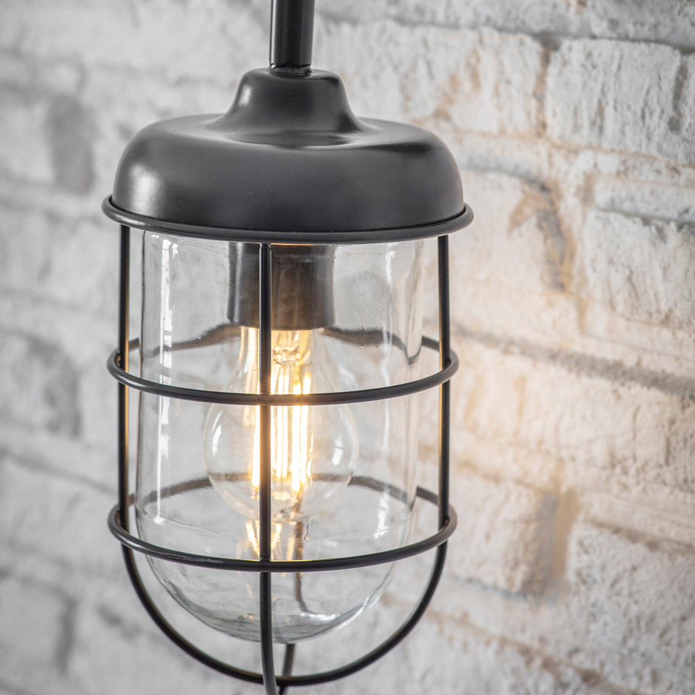 Product photograph of Garden Trading Harbour Outdoor Wall Light In Carbon Outlet from Olivia's.