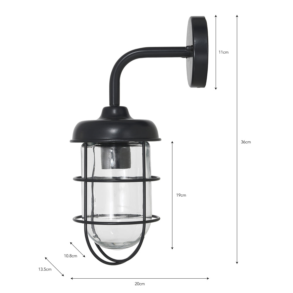 Product photograph of Garden Trading Harbour Outdoor Wall Light In Carbon Outlet from Olivia's.
