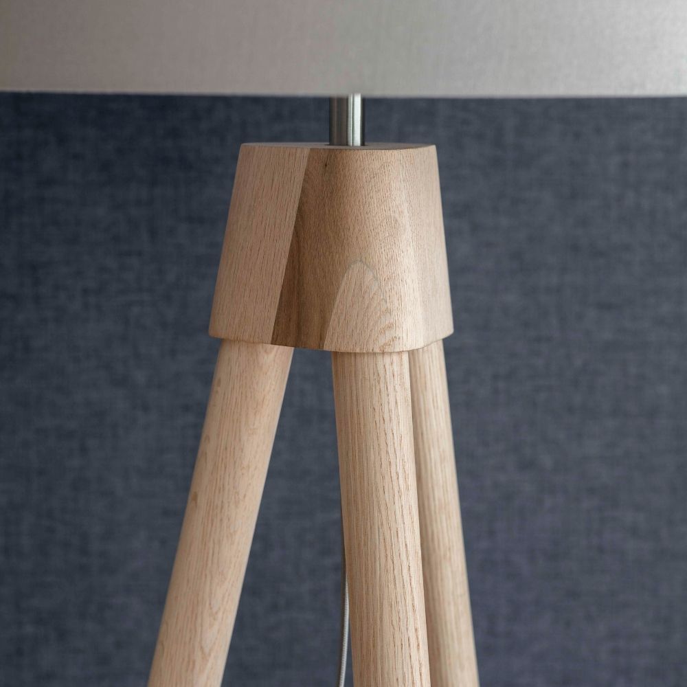 Product photograph of Garden Trading Hambledon Oak Floor Lamp from Olivia's.