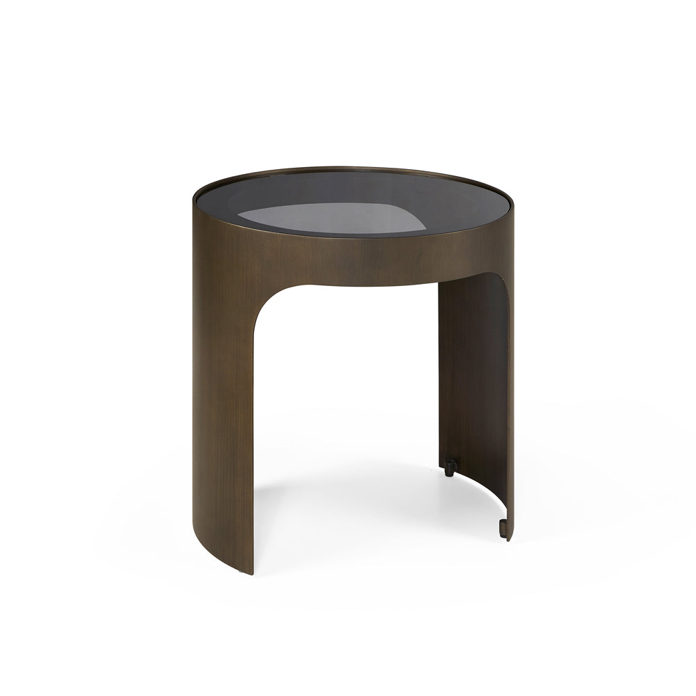 Product photograph of Liang Eimil Arch Side Table Antique Bronze Smoked Black from Olivia's