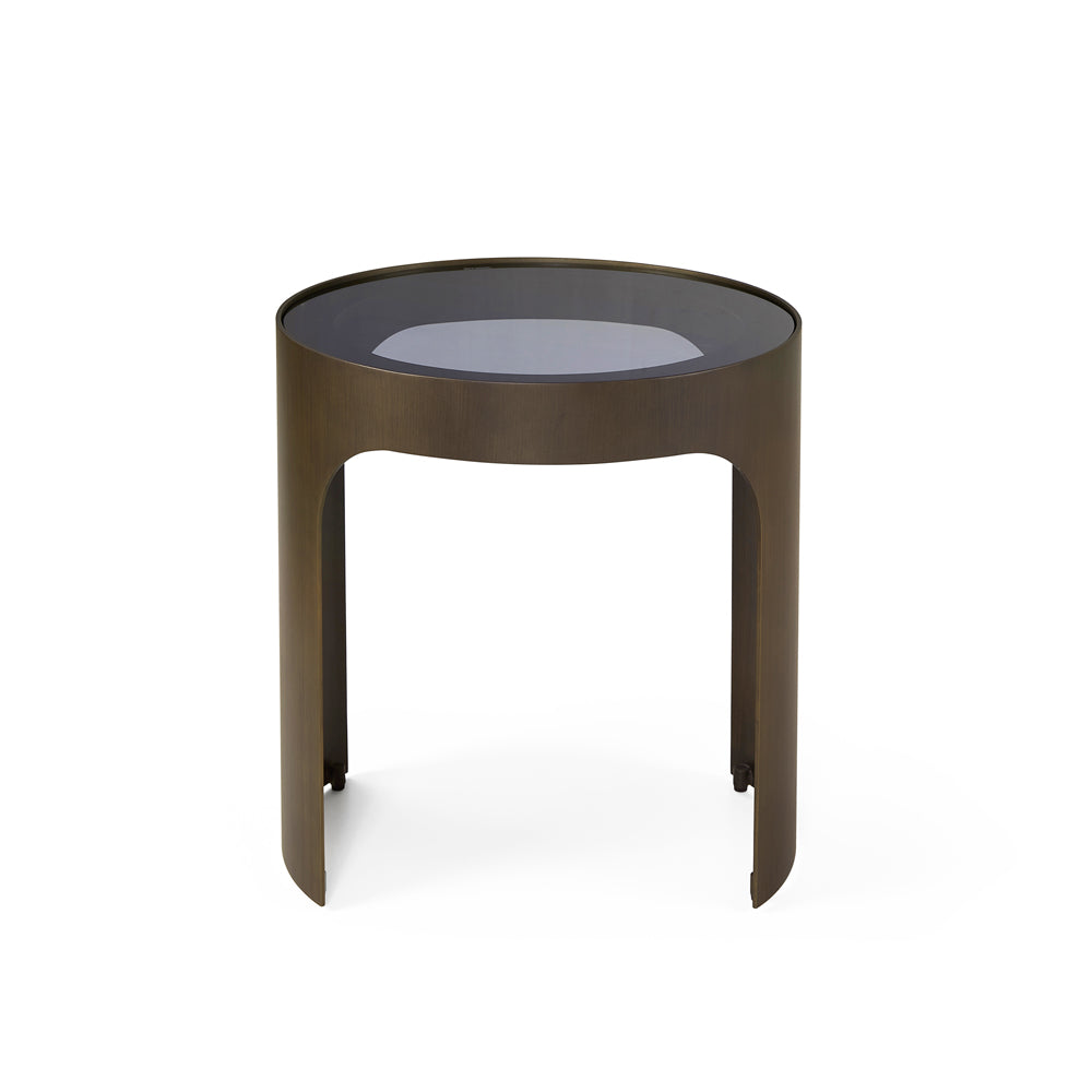 Product photograph of Liang Eimil Arch Side Table Antique Bronze Smoked Black from Olivia's.