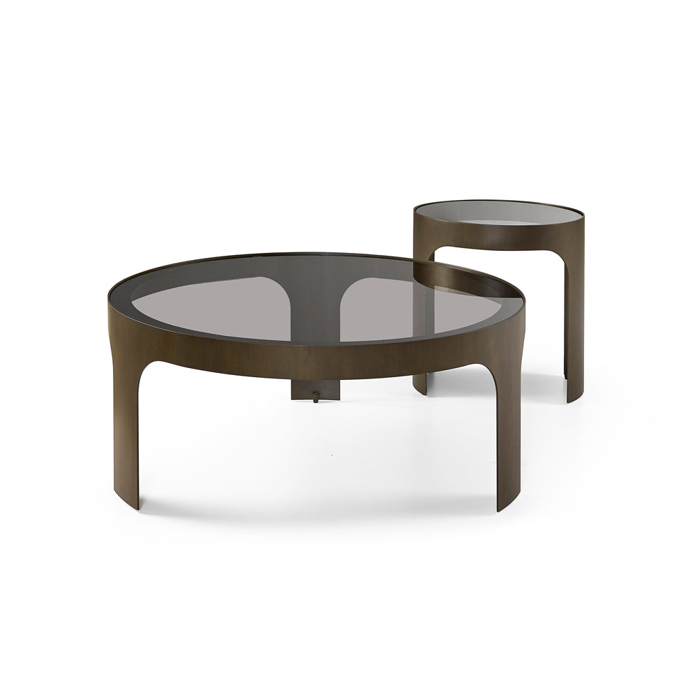 Product photograph of Liang Eimil Arch Side Table Antique Bronze Smoked Black from Olivia's.